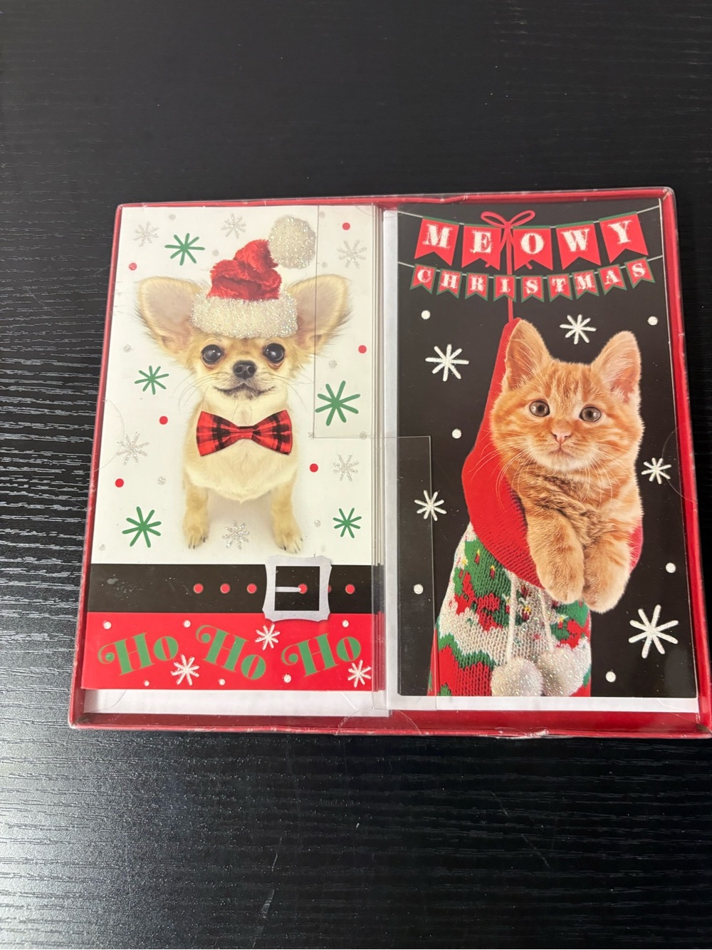 Holiday Style Pet Christmas Cards with Envelopes 8 Count Set